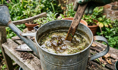 Chá de folha de neem com melaço de cana: para que serve a fertirrigação dupla que nutre a terra e condiciona o solo do vaso