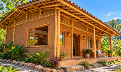 Casas feitas com bambu e barro compactado ganham espaço na construção: técnica dispensa parte dos materiais tradicionais e pode acelerar a obra com baixo custo e recursos naturais