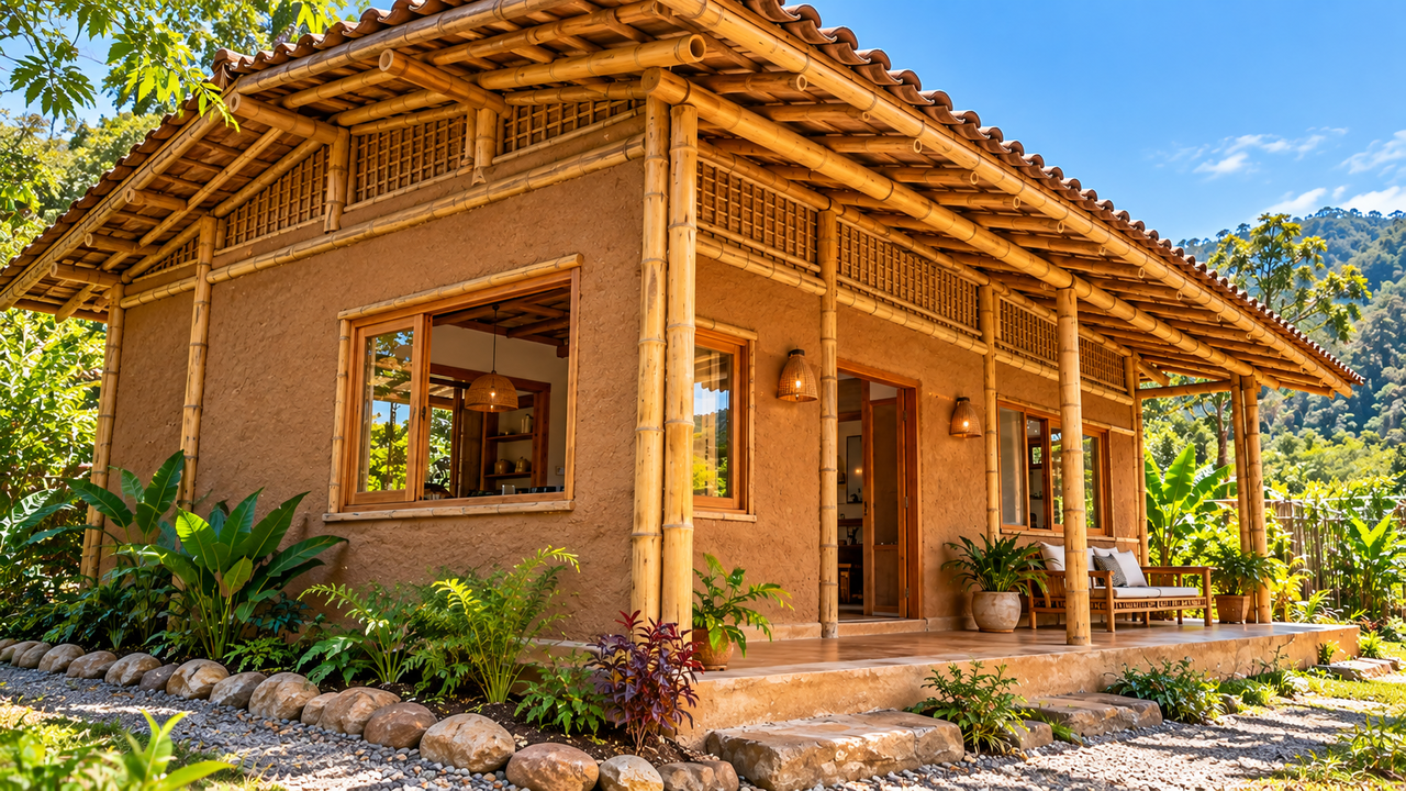 Casas feitas com bambu e barro compactado ganham espaço na construção: técnica dispensa parte dos materiais tradicionais e pode acelerar a obra com baixo custo e recursos naturais