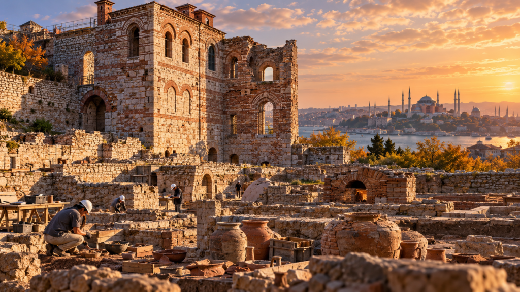 Enquanto restauravam uma antiga construção em Istambul, arqueólogos encontraram o que pode ter sido uma oficina ligada ao abastecimento da cidade há séculos