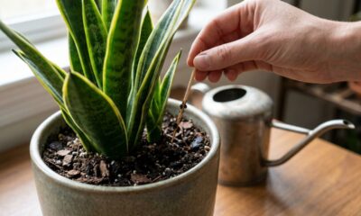 Palito de madeira no vaso da espada-de-são-jorge: para que serve esse método simples e por que ele pode evitar excesso de rega e apodrecimento das raízes