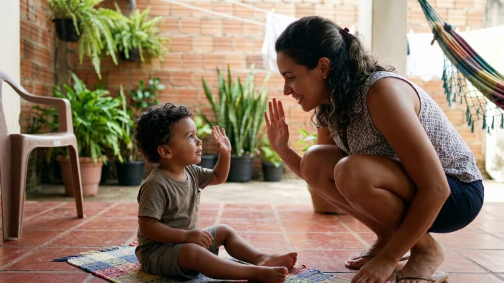 A psicologia explica: “Crianças que imitam os pais ao repetir palavras, expressões e gestos podem não estar apenas brincando, mas desenvolvendo memória, linguagem e compreensão do comportamento dos outros”