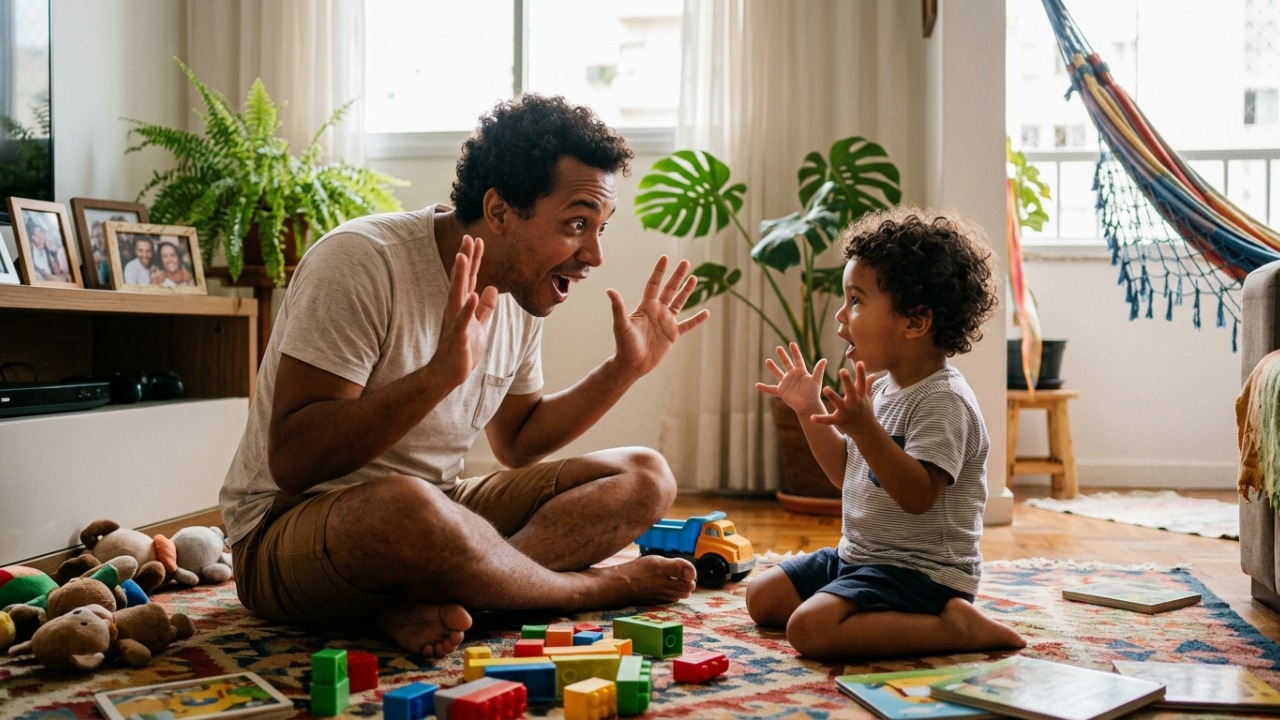 A psicologia explica: “Crianças que imitam os pais ao repetir palavras, expressões e gestos podem não estar apenas brincando, mas desenvolvendo memória, linguagem e compreensão do comportamento dos outros”