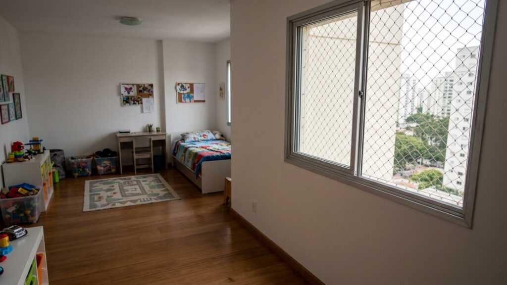 Morador coloca telas de proteção nas janelas para deixar a casa mais segura para os filhos e percebe que o tamanho da malha também precisa respeitar exigências de segurança