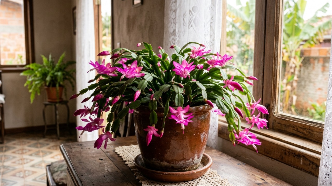 Jardineiros experientes explicam por que o cacto-de-natal pode passar meses sem flores e cuidados que ajudam a preparar a planta para uma floração mais abundante