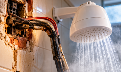 Eletricista vai trocar chuveiro de 7.500 W em residência antiga, encontra cabos de 2,5 mm² no circuito e alerta que instalar o aparelho sem avaliar a rede elétrica pode colocar toda a casa em risco
