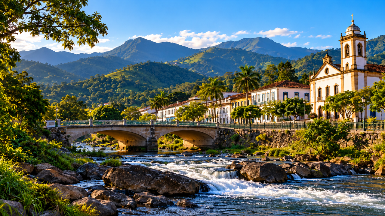 A pequena cidade histórica cercada pela Serra da Mantiqueira reúne casas coloridas, rios de águas transparentes e trilhas entre montanhas e surpreende quem procura descanso em meio à natureza