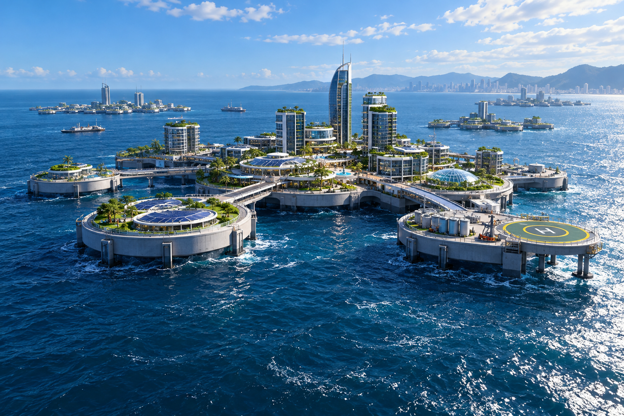 Em 1980, um projeto de engenharia estudou a possibilidade de construir ilhas artificiais no oceano para ampliar áreas habitáveis e a proposta revelou os enormes desafios de criar terrenos em mar aberto