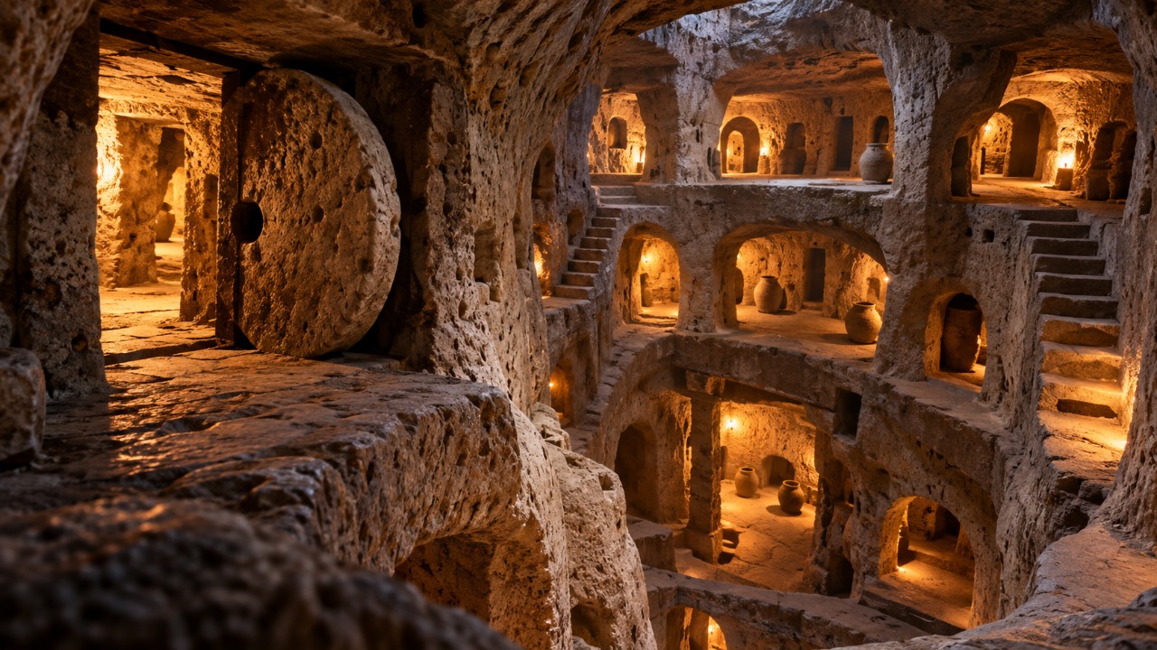A antiga cidade subterrânea que abrigava milhares de pessoas e os detalhes de sua arquitetura que revelam como seus habitantes conseguiam sobreviver longe da superfície