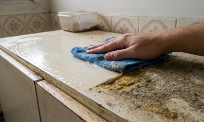 Especialistas em limpeza explicam como tirar a gordura velha do alto dos armários sem ficar esfregando e sem danificar a superfície