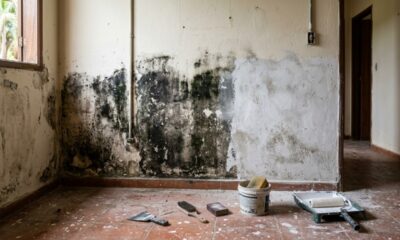 Pintores explicam: “Lavar a parede mofada antes de pintar pode ajudar na preparação, mas aplicar massa ou tinta com a superfície ainda úmida pode comprometer o acabamento”