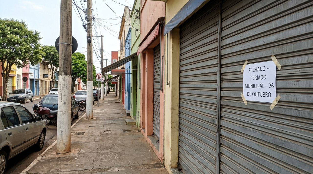 Segunda-feira, 26 de outubro, será feriado municipal e moradores devem ficar atentos ao funcionamento de bancos, escolas e lojas