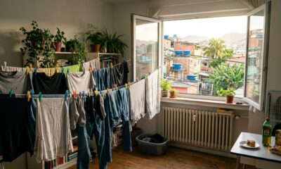 Secar a roupa dentro de casa parece normal no Brasil, mas na Alemanha a recomendação é abrir as janelas 3 vezes ao dia para evitar mofo nas paredes 
