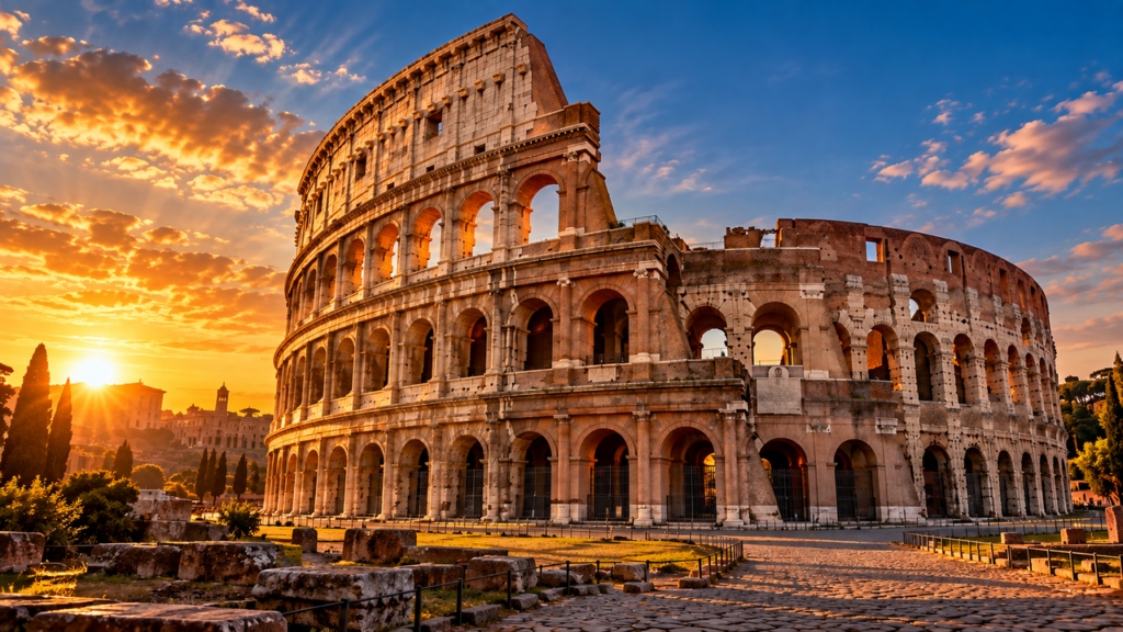 Construído por volta de 80 d.C., o Coliseu atravessou quase dois mil anos de história, recebeu diferentes usos ao longo dos séculos e manteve sua estrutura monumental como uma das principais marcas da Roma Antiga