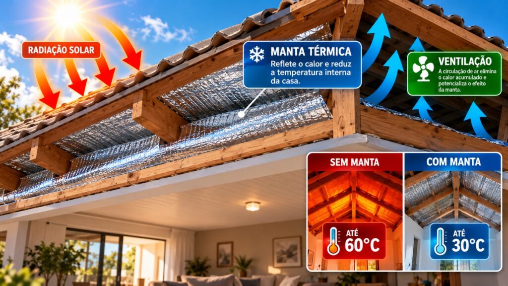 A camada escondida sob o telhado que ajuda a controlar o calor dentro de casa e por que sua instalação pode fazer diferença nos dias mais quentes
