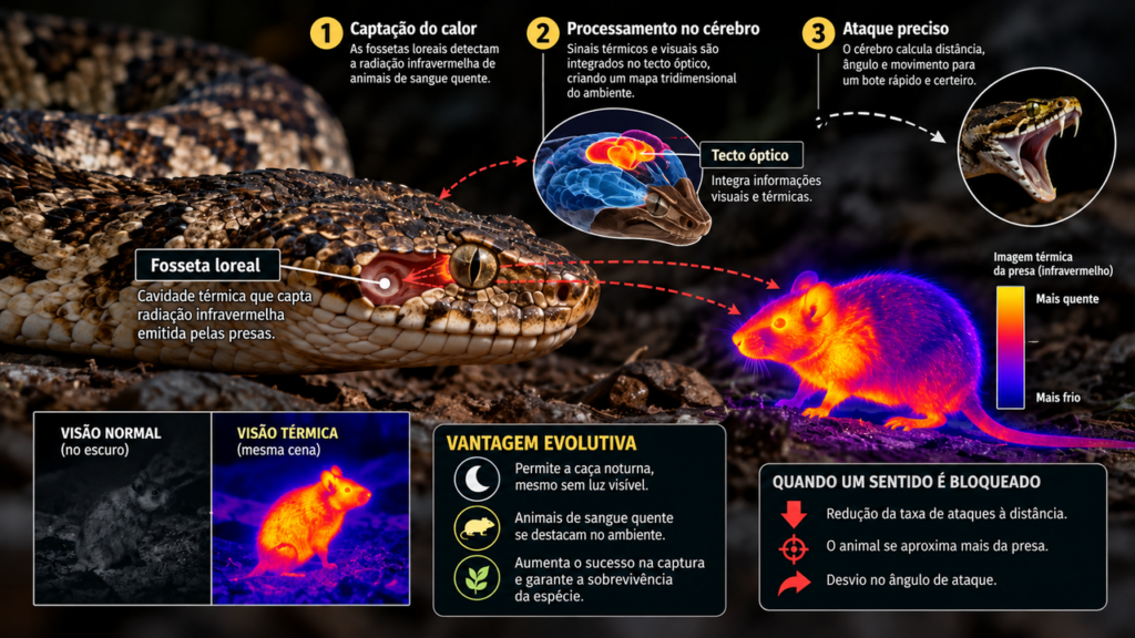 Cobras que parecem comuns escondem um dos sentidos mais impressionantes da natureza e conseguem localizar suas presas mesmo quando a escuridão torna a visão praticamente inútil