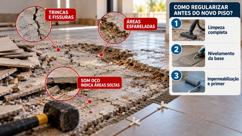 Pedreiros encontram um problema escondido ao retirar pisos antigos de casas e descobrem por que a condição da base pode comprometer toda a instalação de um revestimento novo