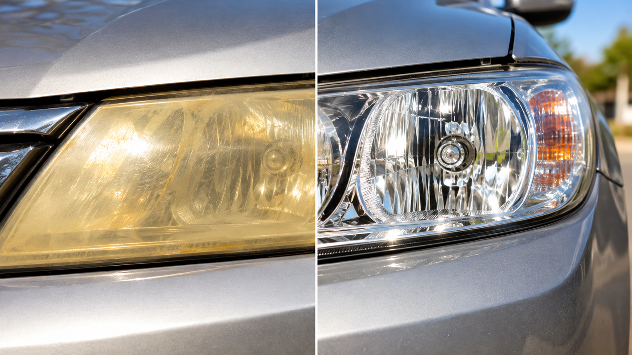 O truque caseiro que pode ajudar a recuperar o brilho dos faróis amarelados do carro e deixar a iluminação mais nítida, conservada e sem aquela aparência opaca que aparece depois de anos de uso