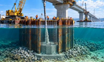 Como engenheiros conseguem colocar toneladas de concreto debaixo d'água sem deixar que o material se misture à correnteza e perca a resistência necessária para sustentar uma ponte?