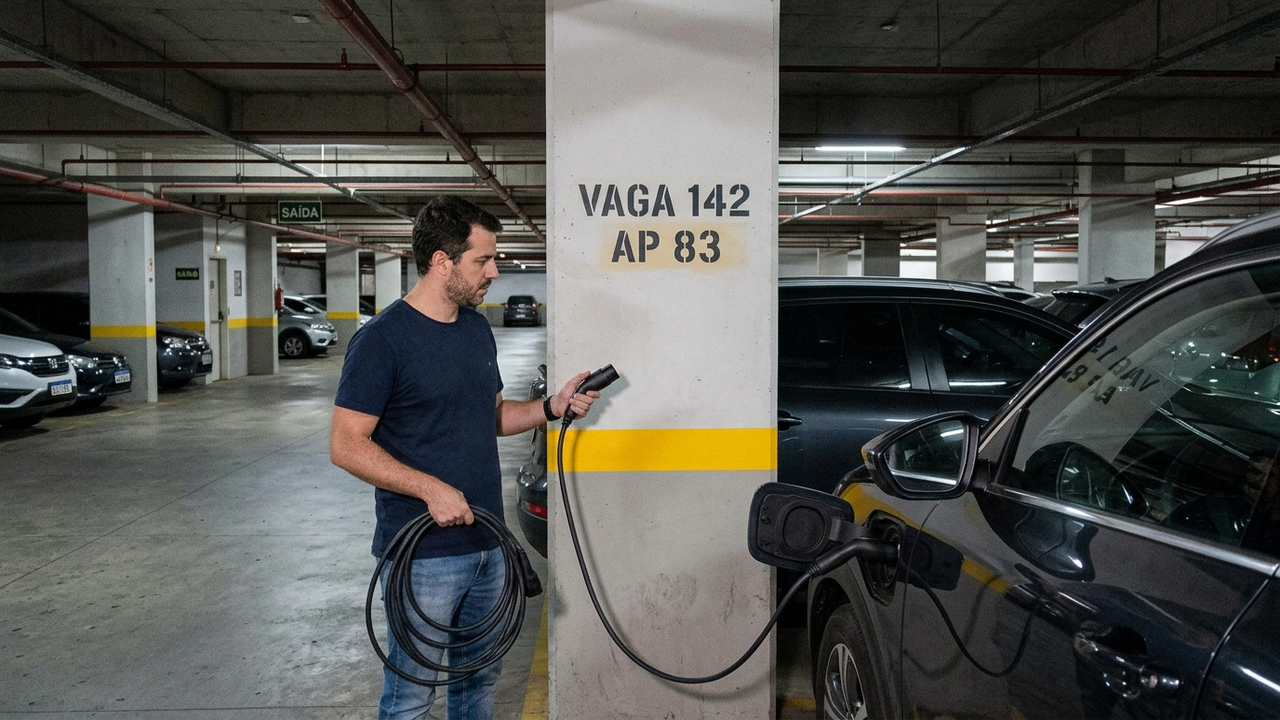 Construtora entrega prédio sem ponto de recarga de carro elétrico prometido em folheto e moradores ganham desconto de R$ 15 mil cada
