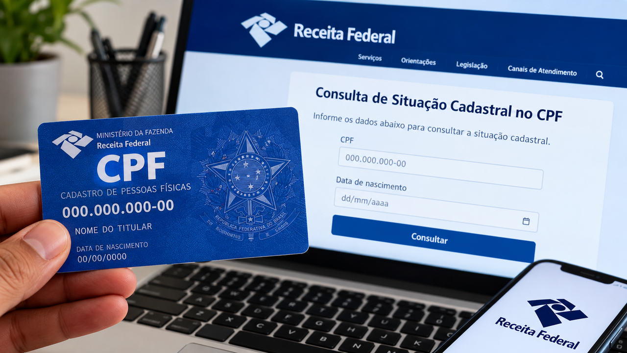 Receita Federal faz alerta sobre o CPF em 2026 e explica qual irregularidade cadastral pode causar problemas para brasileiros que precisam manter seus documentos em dia