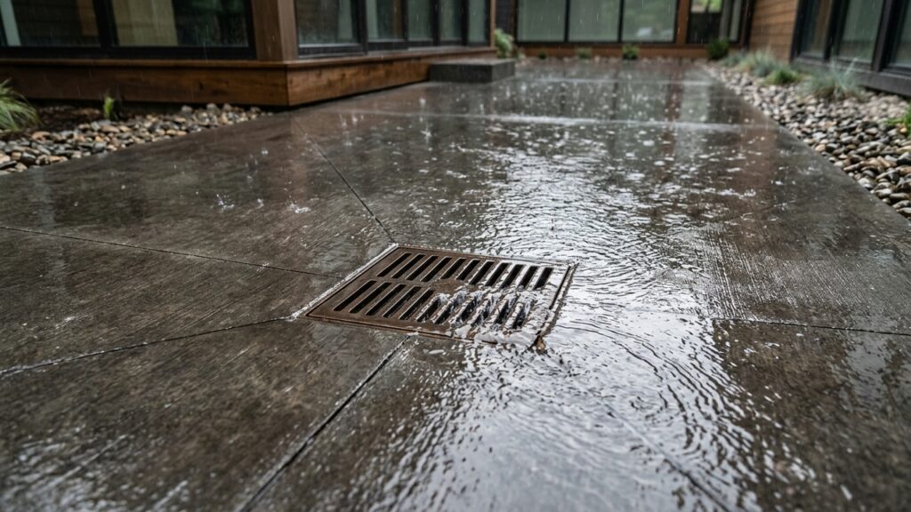 Pedreiro experiente ensina o cálculo simples de caimento de água para fazer contrapiso externo perfeito sem formar poças nos cantos após chuva