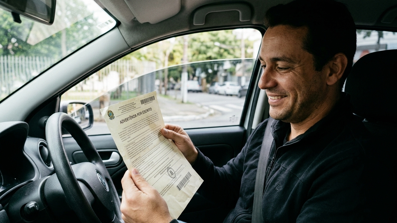 Motorista comete infração leve após 12 meses sem pontos, pede conversão e Justiça anula cobrança transformando a multa em advertência