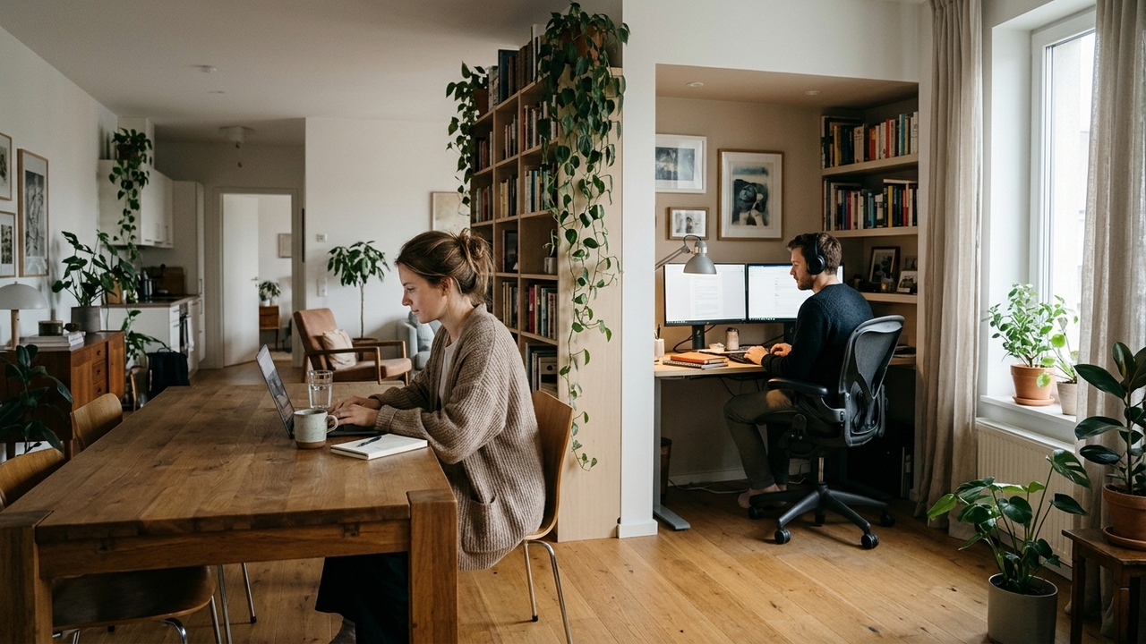 Casais em home office: a regra simples de convivência e divisão de cômodos para trabalhar sem brigas e preservar o silêncio da casa
