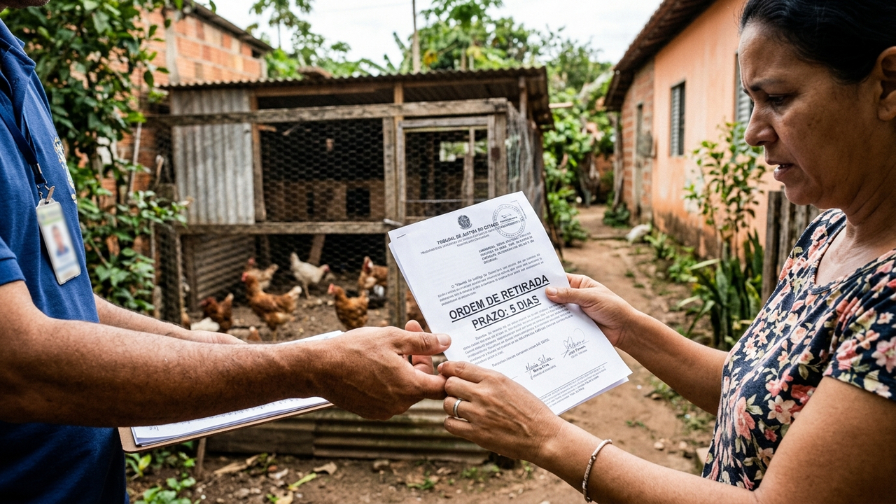 Vizinho monta criação de galinhas em quintal de bairro residencial e Justiça manda retirar as aves em 5 dias sob pena de busca e apreensão
