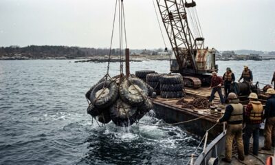 Em 1978, pneus preenchidos com concreto foram lançados no fundo do oceano e, mais de 40 anos depois, as estruturas se transformaram em um abrigo para peixes, lagostas e outras espécies marinhas