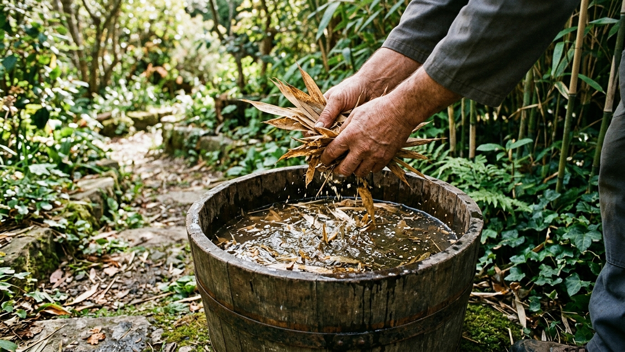 Macerado de folhas de bambu seco na adubação: a fonte pura de sílica solúvel para enrijecer os caules e evitar o tombamento de plantas no vaso
