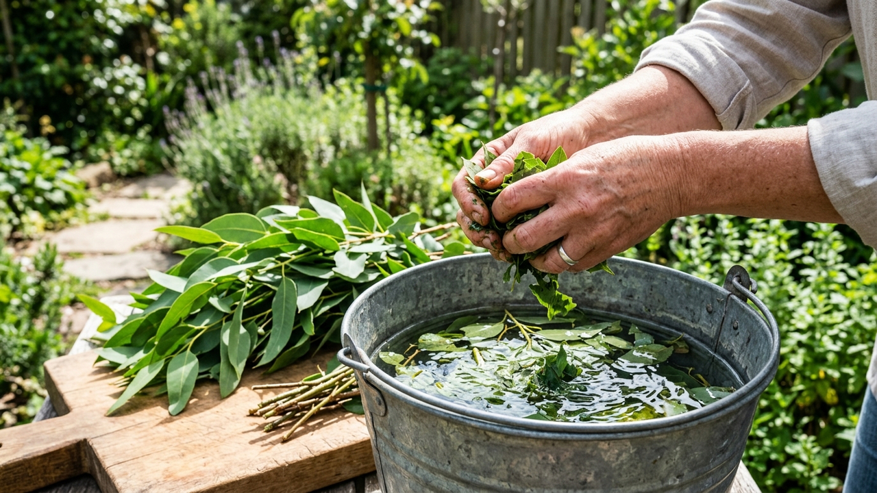 Macerado de folhas de eucalipto para regar a terra: a ação biológica natural que paralisa e elimina nematoides-de-galhas no solo do vaso