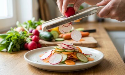 Sem perder tempo cortando com a faca: o utensílio de R$ 35 reais que fatia legumes fininhos para a salada em poucos segundos
