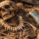 Arqueólogos abrem sepultamento de quase 5 mil anos e encontram um colar com 42 dentes de animais e um machado raro