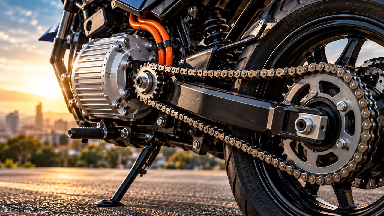 As vantagens de converter motocicletas em eletricidade, as correntes são mais duráveis