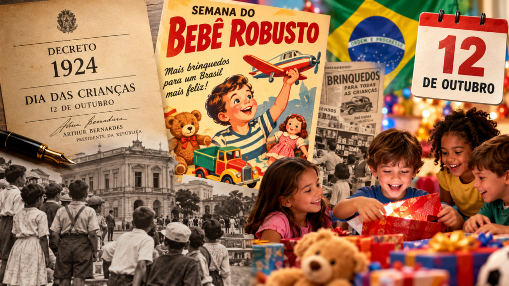 Em 1924 um decreto criou o Dia das Crianças no Brasil, mas a data só pegou 30 anos depois, graças a uma campanha de fábrica de brinquedos