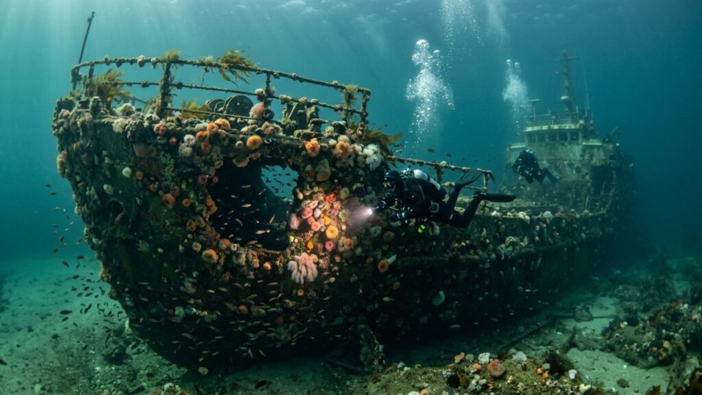 Em 2014, um navio foi apreendido transportando 32 milhões de cigarros ilegais e, anos depois, acabou no fundo do mar, servindo de superfície para esponjas e outros organismos