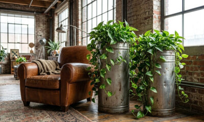 Do lixo ao luxo: como transformar latas de tinta vazias em vasos de plantas modernos com estilo industrial para a sala