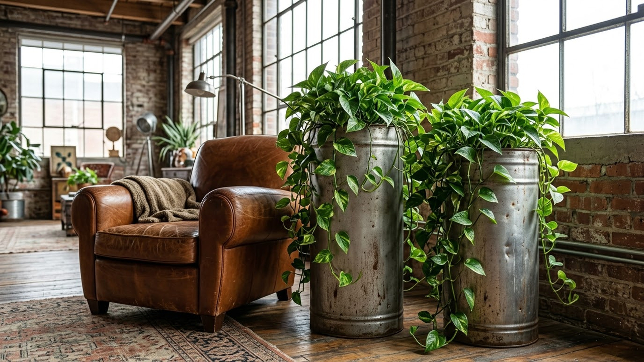 Do lixo ao luxo: como transformar latas de tinta vazias em vasos de plantas modernos com estilo industrial para a sala