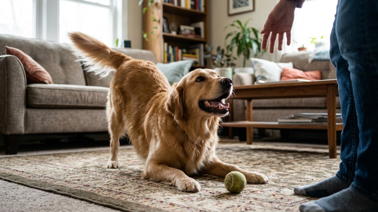 Especialistas em cães explicam: “Quando o cachorro se alonga assim que você chega em casa, ele pode não estar apenas espreguiçando, mas demonstrando alegria, convite para brincar ou vontade de interagir”