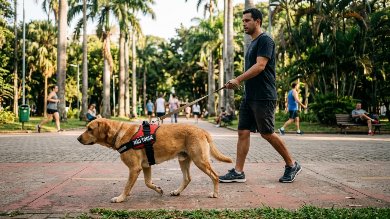Colete escrito “não toque” no cachorro: o que esse aviso quer dizer e por que é melhor falar primeiro com o tutor