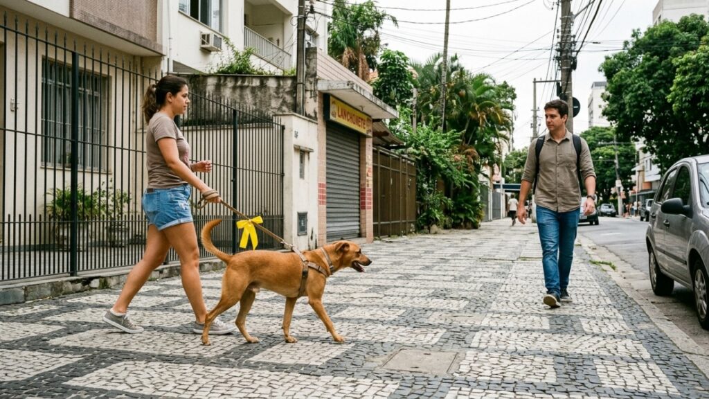 Fita amarela na coleira do cachorro: o que esse sinal quer dizer e como agir ao encontrar um animal usando