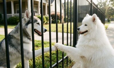 Husky cria o hábito de estender a pata pela cerca para cumprimentar seu vizinho todas as manhãs, e o gesto carinhoso transforma uma rotina simples em uma amizade emocionante