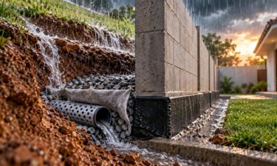 Morador constrói um muro para proteger o quintal e descobre por que a drenagem, a fundação e a impermeabilização podem fazer toda a diferença durante os períodos de chuva