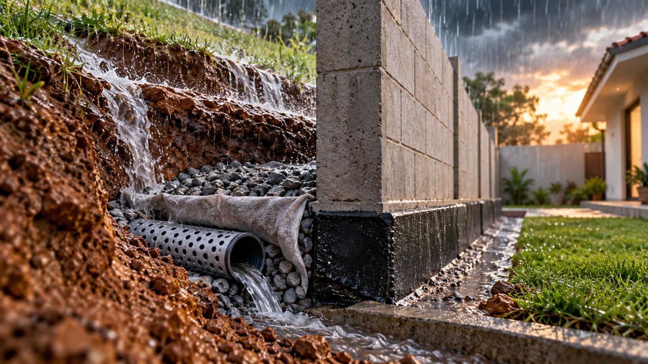 Morador constrói um muro para proteger o quintal e descobre por que a drenagem, a fundação e a impermeabilização podem fazer toda a diferença durante os períodos de chuva