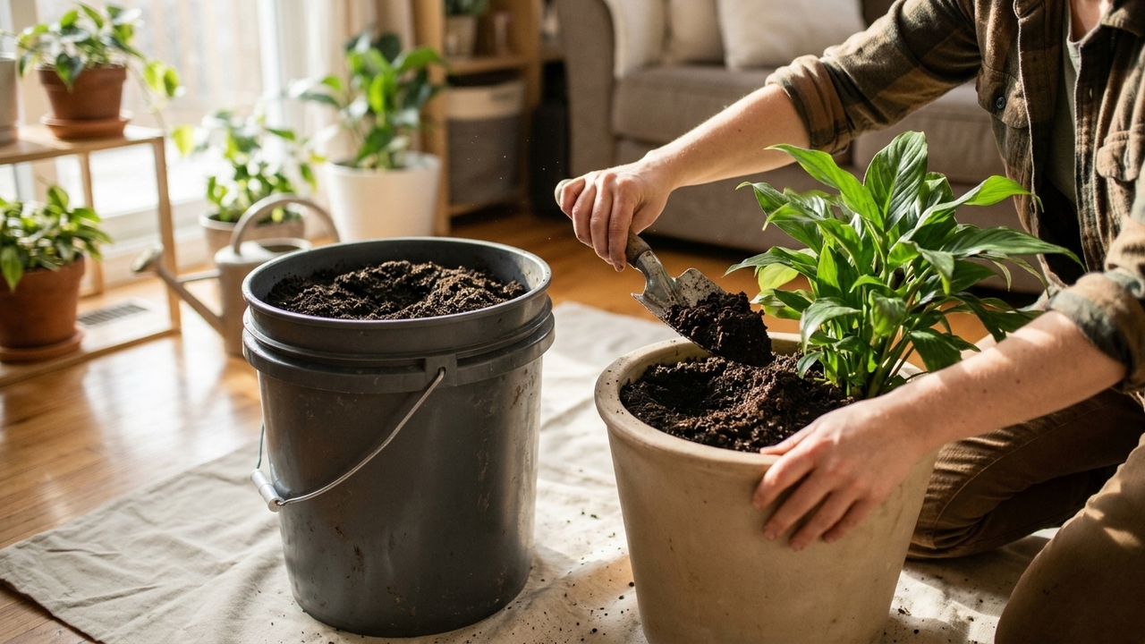 Como economizar R$ 150 por ano em adubo fazendo compostagem caseira em baldes de 20 litros sem gerar mau cheiro na lavanderia