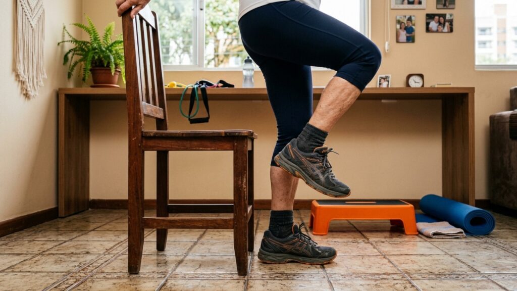 Depois dos 65, estes 5 exercícios podem ajudar quem passou anos sentado a melhorar mobilidade, postura e equilíbrio sem precisar sair de casa