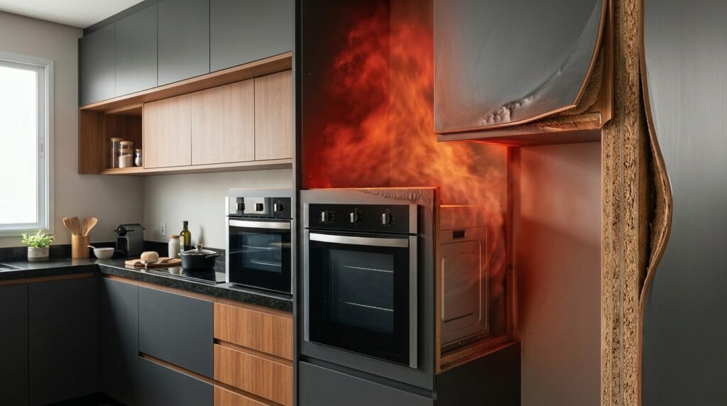 Morador instala forno elétrico embutido no armário e descobre quanto espaço de ventilação o nicho precisa para o móvel não esquentar nem estragar