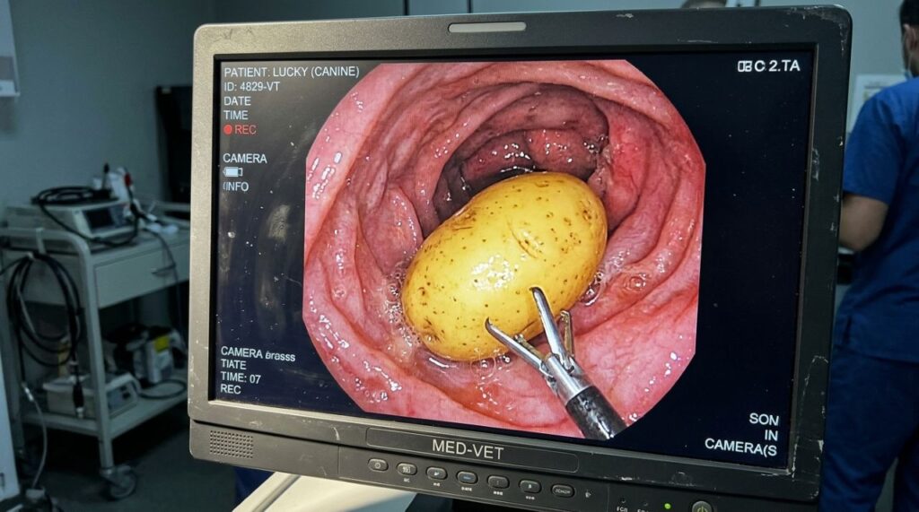 Veterinário descobre que suposto tumor inoperável de cachorro era, na verdade, uma batata inteira e caso surpreende até os especialistas