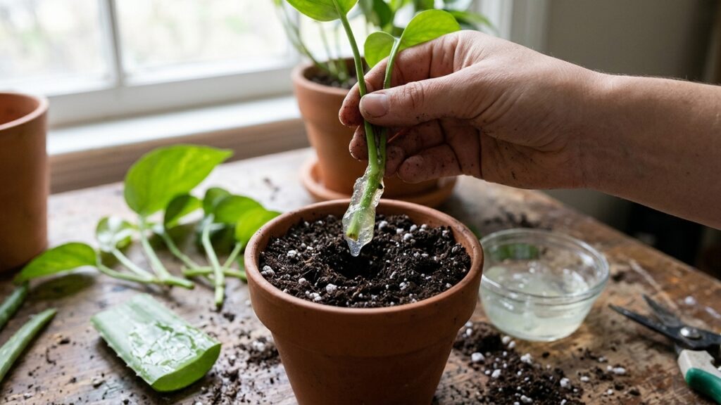 O extrato caseiro de babosa diluído em água que funciona como o hormônio enraizador natural mais potente para brotar galhos e estacas